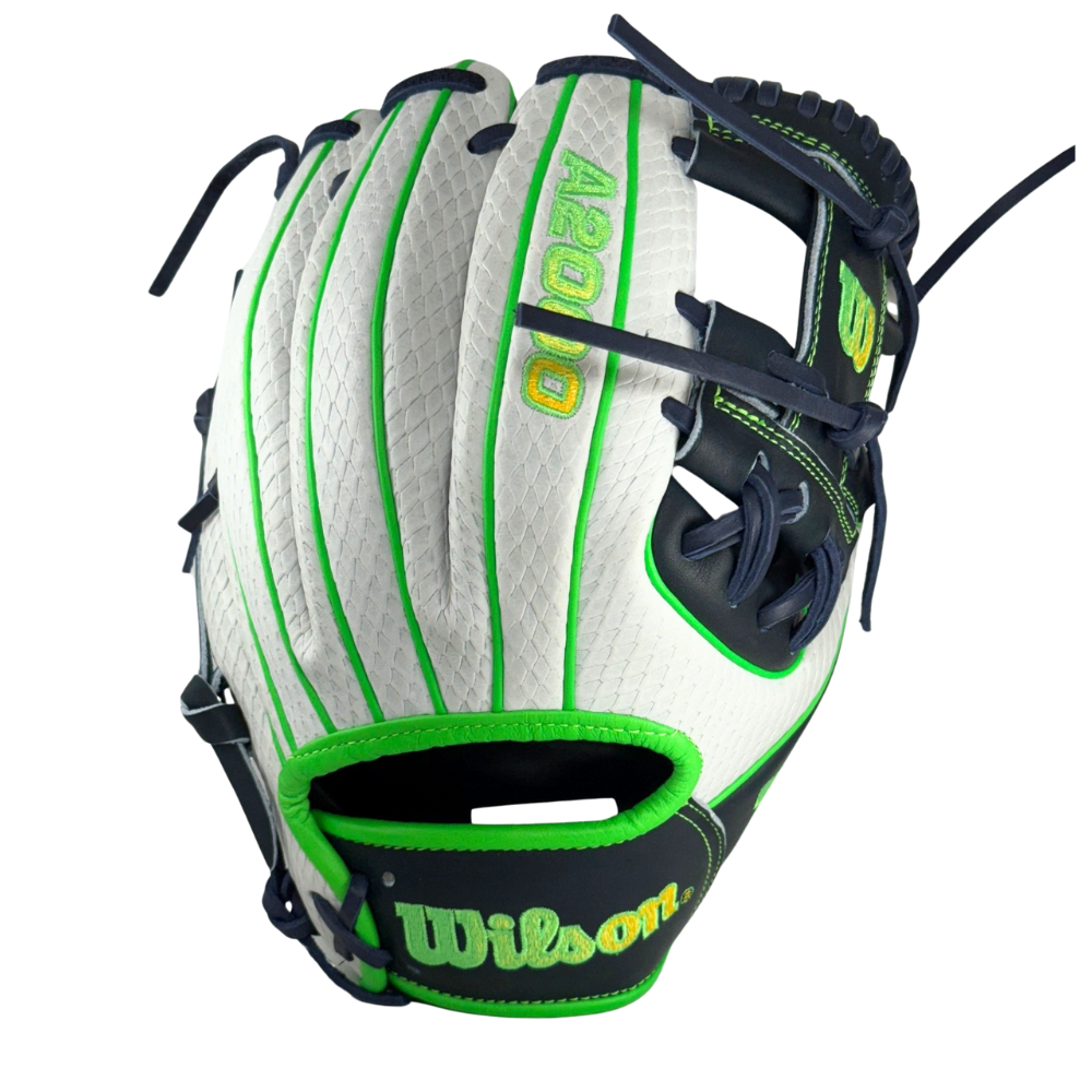 Wilson Custom White, Navy, and Neon Green A2000 1786 11.50" Baseball Glove