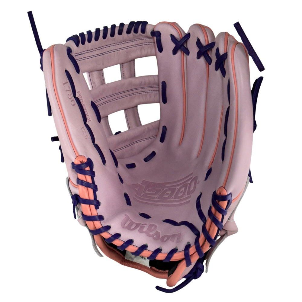 Wilson Custom A2000 Lavender, Pink, and Purple 1750 12.5” Outfield Baseball Glove
