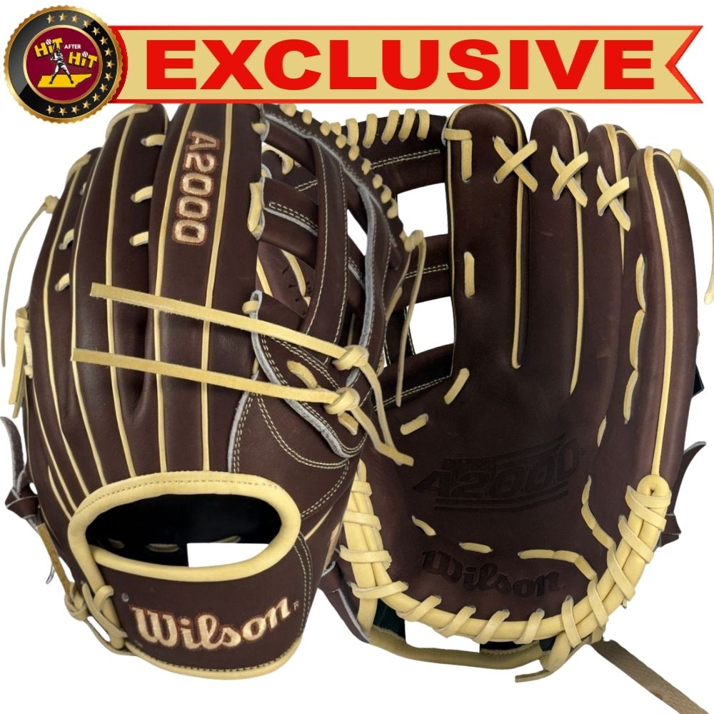 Wilson Custom A2000 1777 Dark Brown and Blonde 12.75" Outfield Glove
