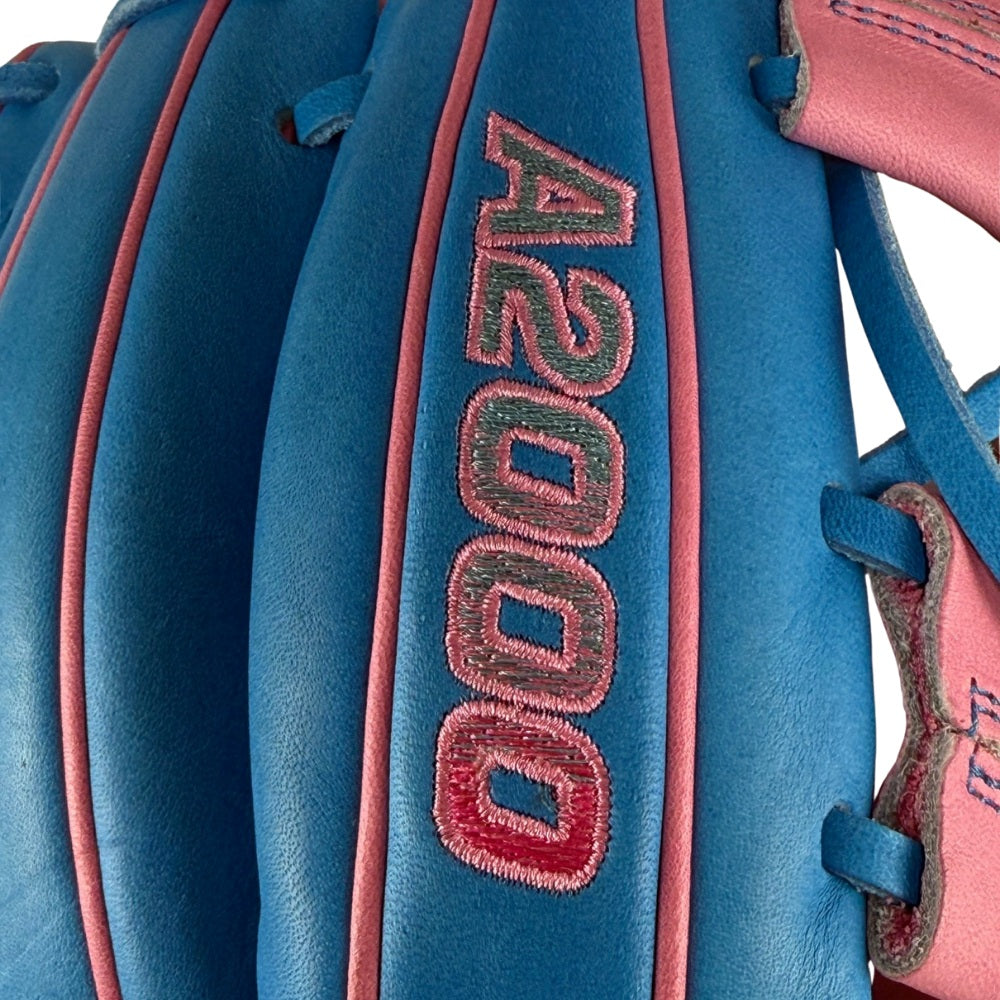 Wilson Custom A2000 DP15 Columbia Blue and Pink 11.5" Infielders Glove