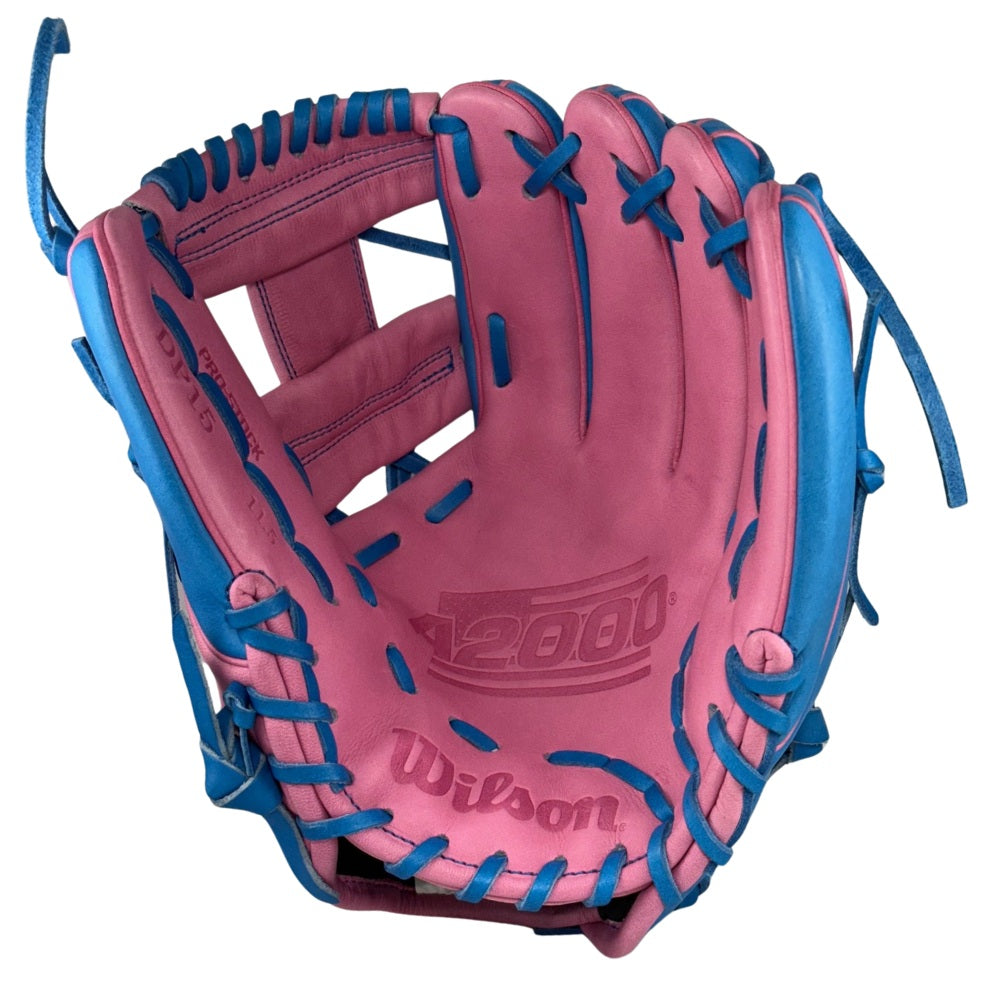 Wilson Custom A2000 DP15 Columbia Blue and Pink 11.5" Infielders Glove