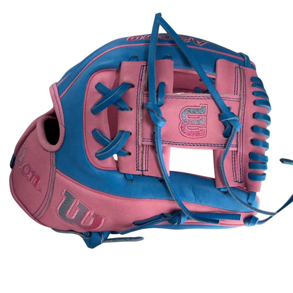 Wilson Custom A2000 DP15 Columbia Blue and Pink 11.5" Infielders Glove