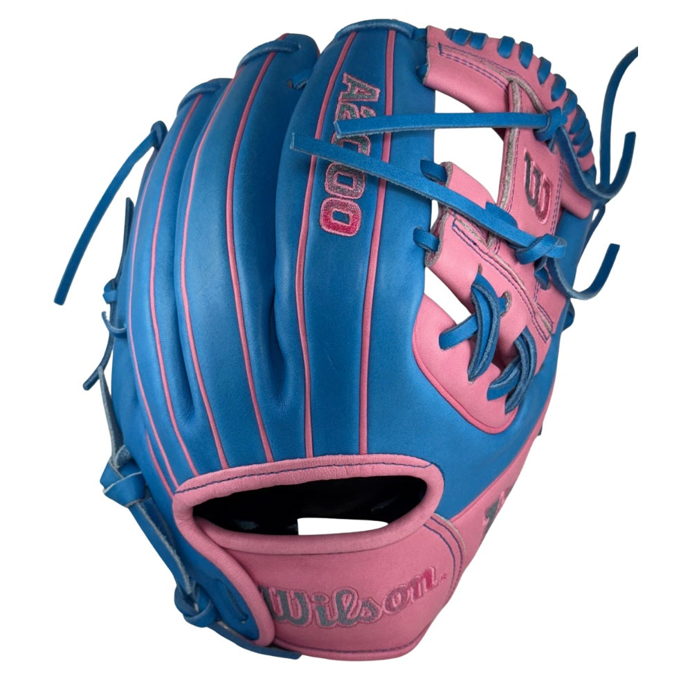 Wilson Custom A2000 DP15 Columbia Blue and Pink 11.5" Infielders Glove
