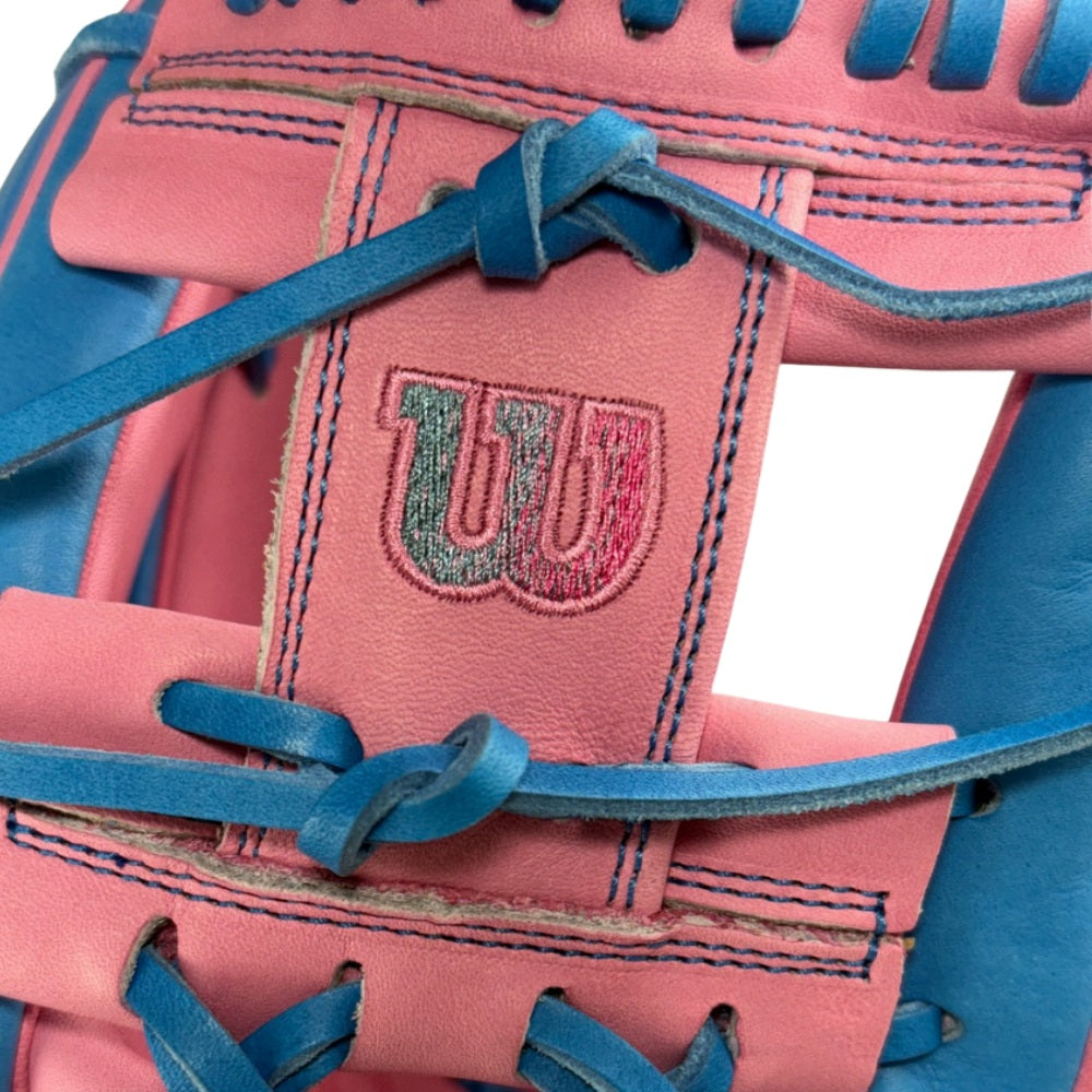 Wilson Custom A2000 DP15 Columbia Blue and Pink 11.5" Infielders Glove