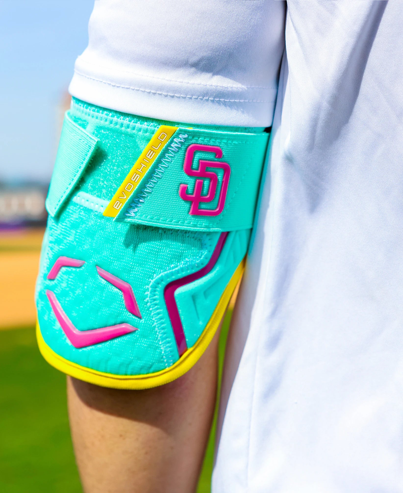 EvoShield PRO-SRZ 2.0 ON FIELD COLLECTION BATTER'S ELBOW GUARD: PADRES