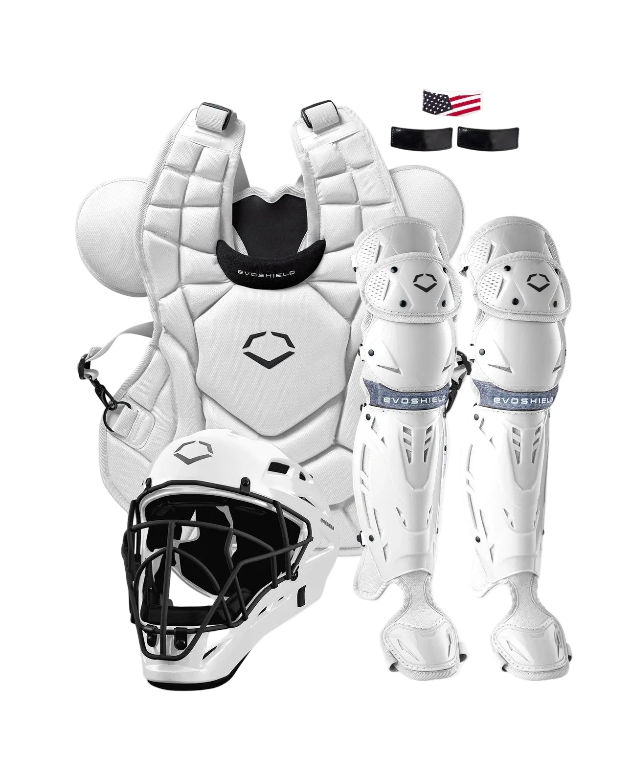 EvoShield SRZ-1™ Baseball White Catcher’s Gear Kit: WBR00028006