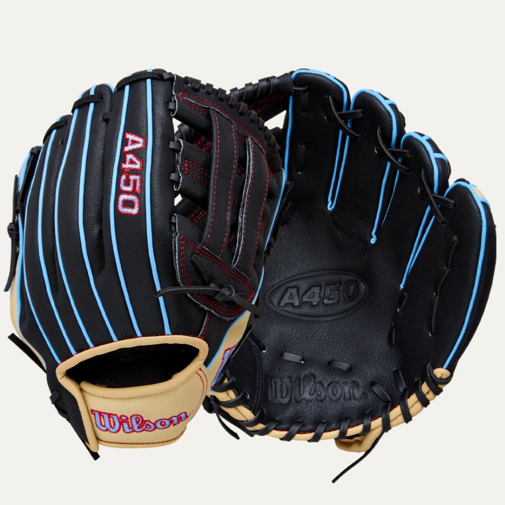 Gant De Baseball Wilson A450 2024 – 27,3 Cm, Cuir Pleine Fleur, H-Web, Pour Intérieur, Gaucher/droitier