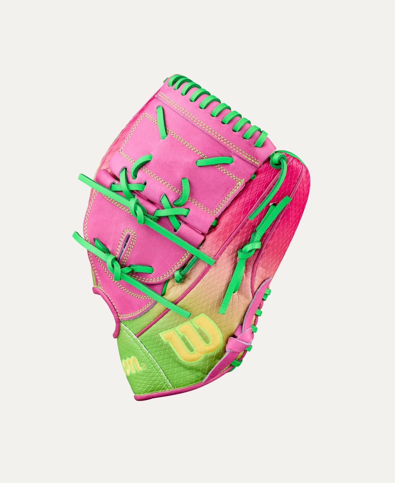 Wilson 2025 Cherry Limeade A2000® B2SS 12” Pitcher’s Baseball Glove: WBW10408112