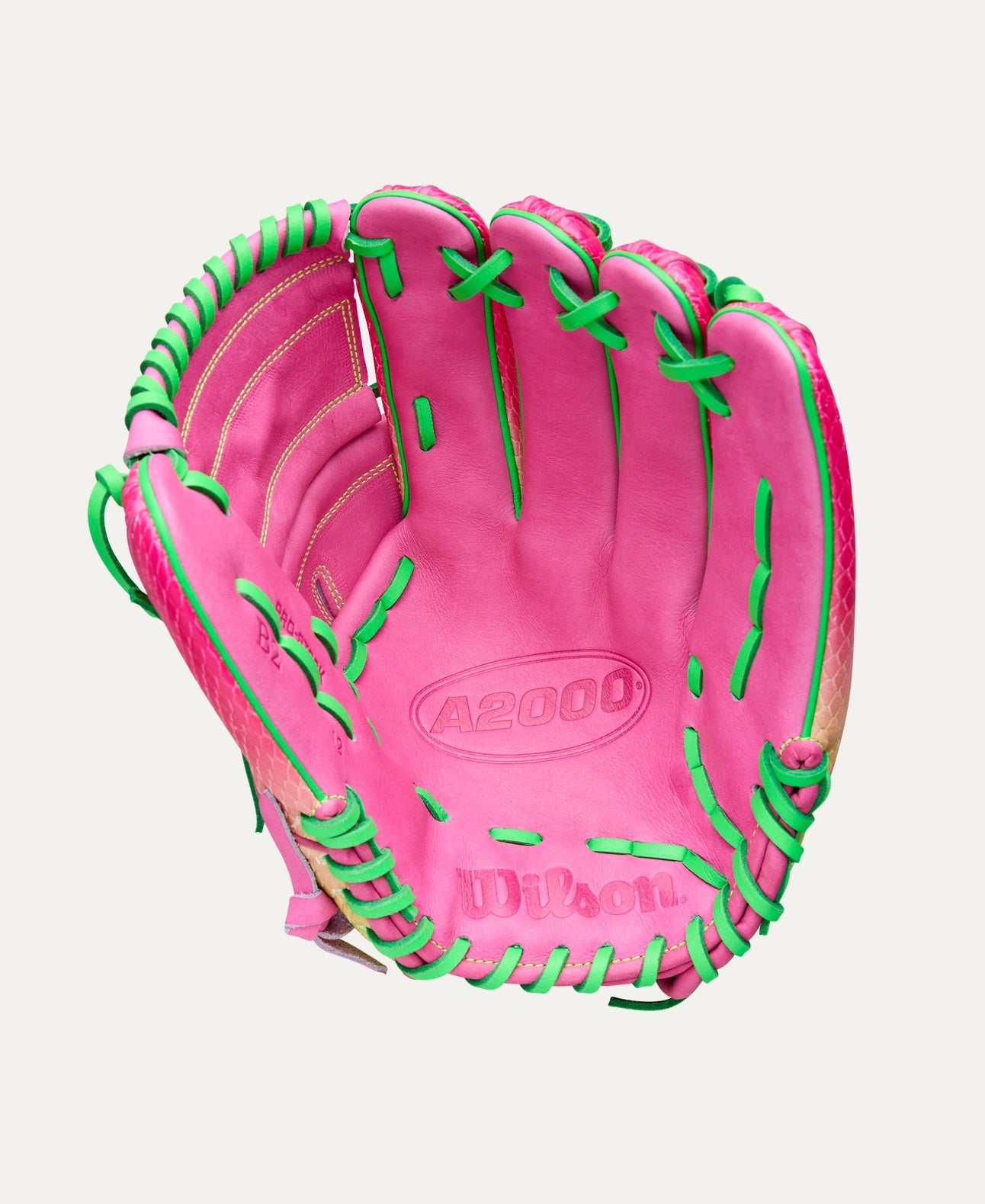 Wilson 2025 Cherry Limeade A2000® B2SS 12” Pitcher’s Baseball Glove: WBW10408112