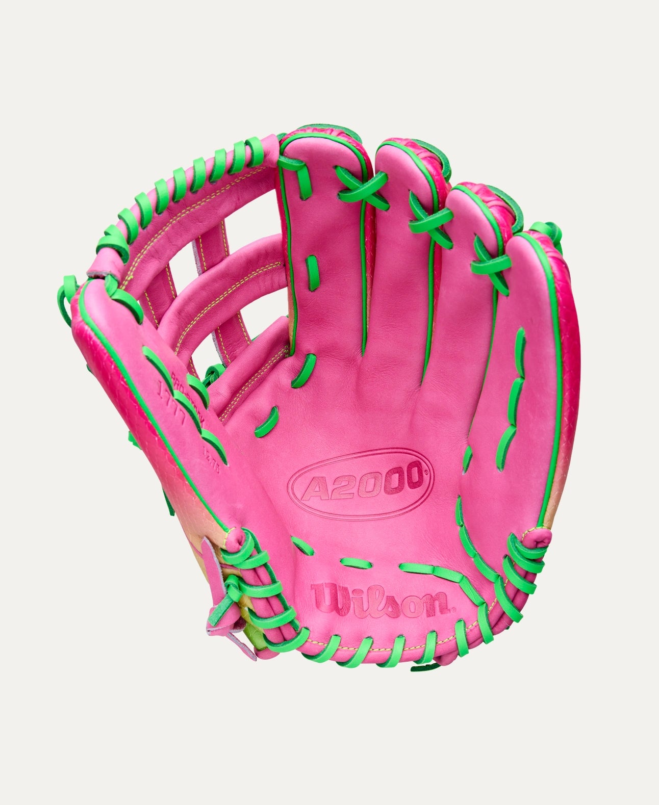 Wilson 2025 Cherry Limeade A2000® 1777SS 12.75 Outfield Baseball Glove: WBW1040831275