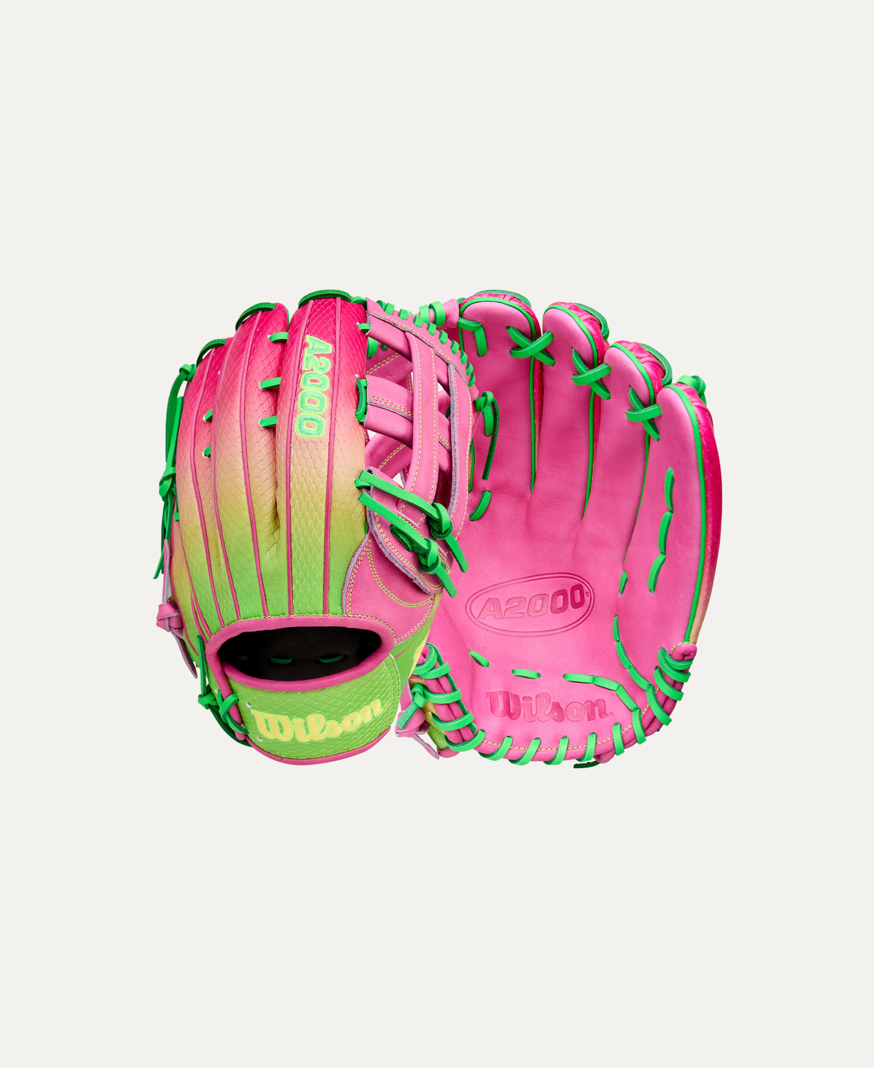 Wilson 2025 Cherry Limeade A2000® 1777SS 12.75 Outfield Baseball Glove: WBW1040831275