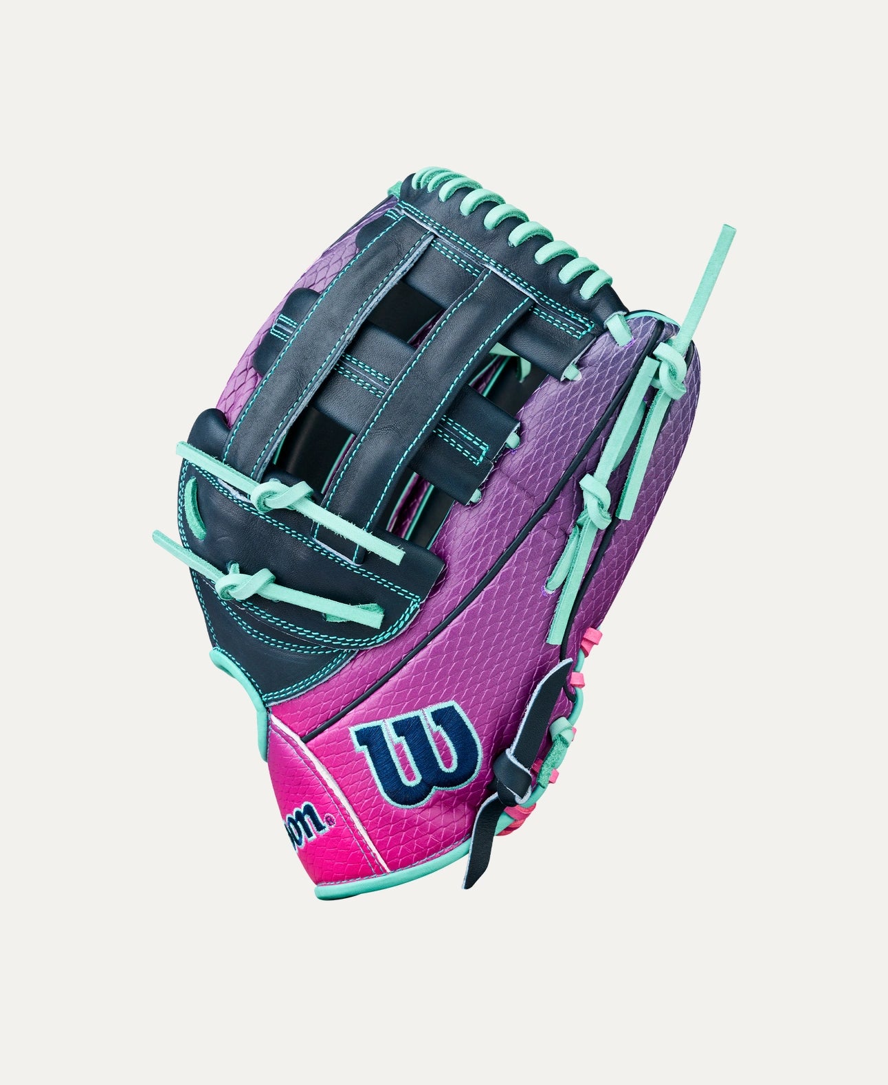 Wilson 2025 Grape Flamingo A2000® 1750SS 12.5” Outfield Baseball Glove: WBW104088125