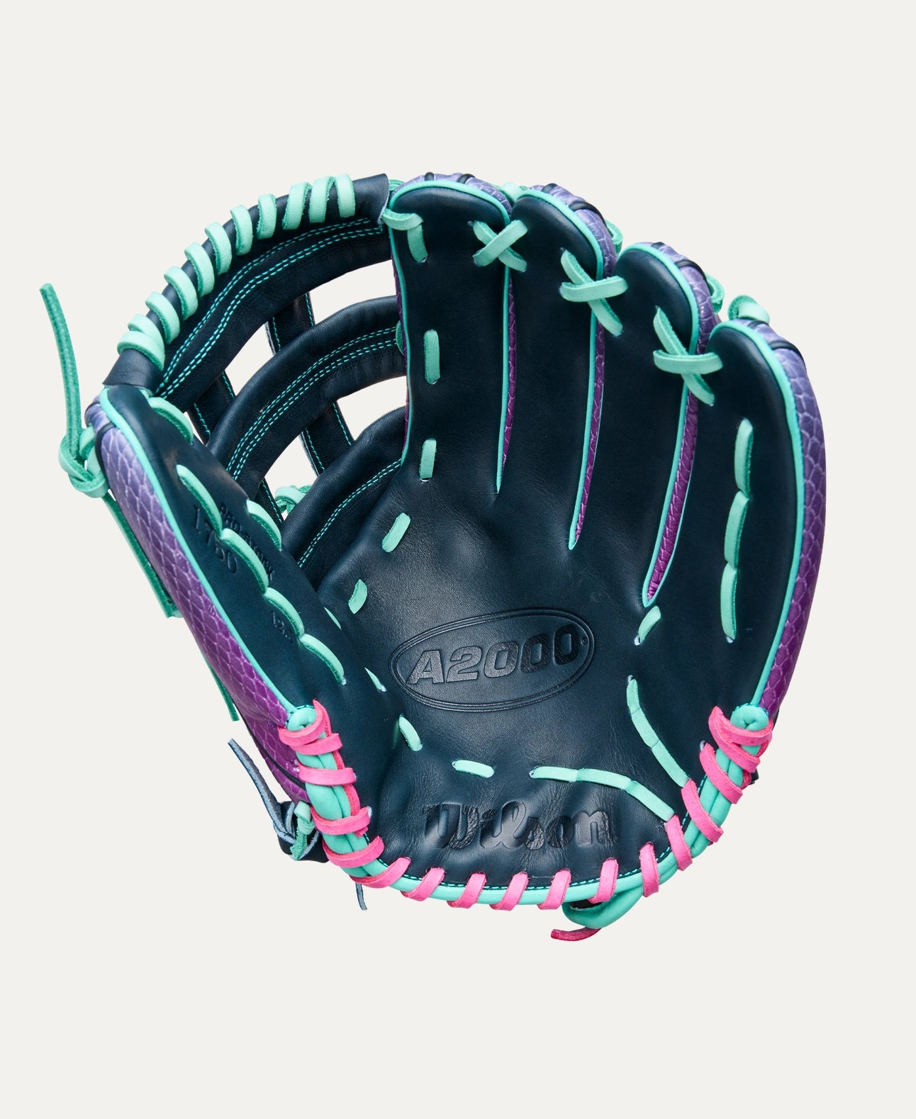 Wilson 2025 Grape Flamingo A2000® 1750SS 12.5” Outfield Baseball Glove: WBW104088125