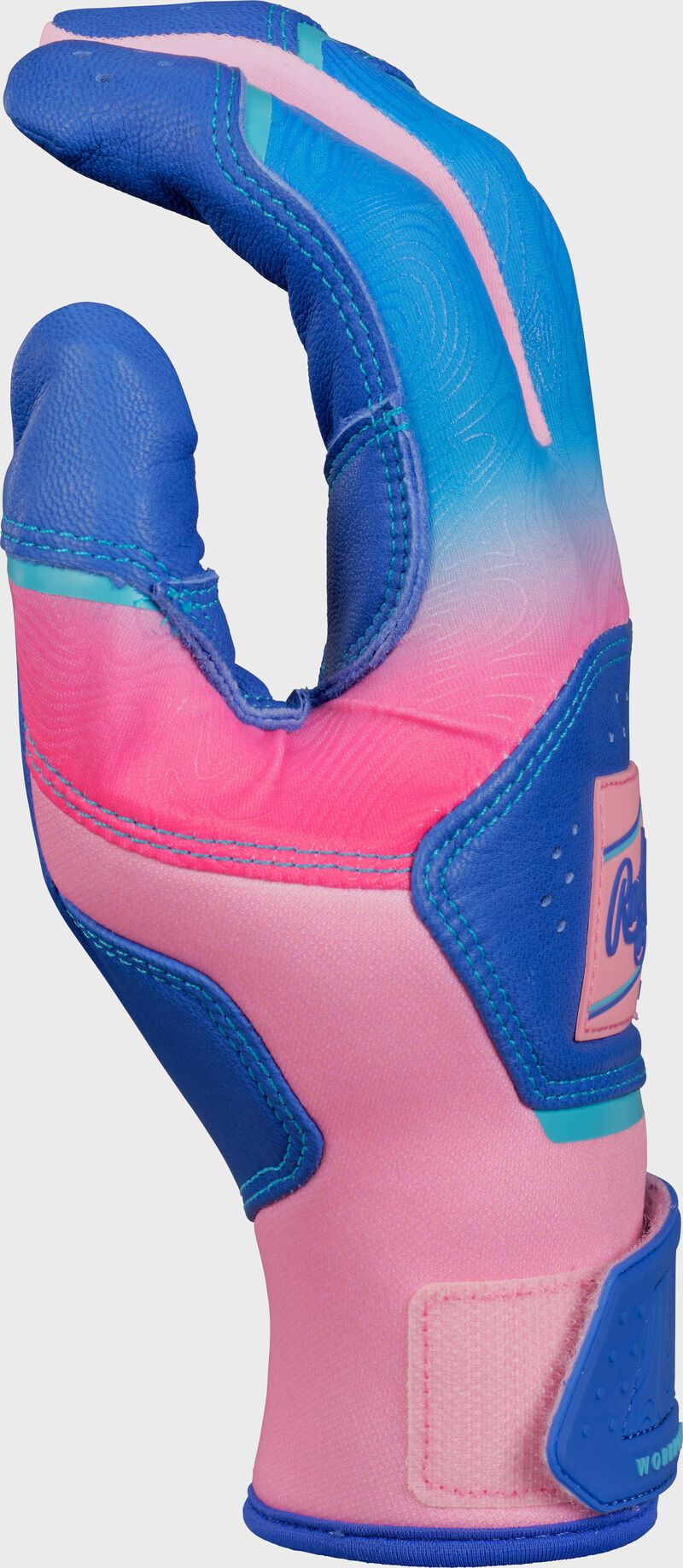 Rawlings Workhorse Youth Royal/Pink Fun Burst Batting Gloves