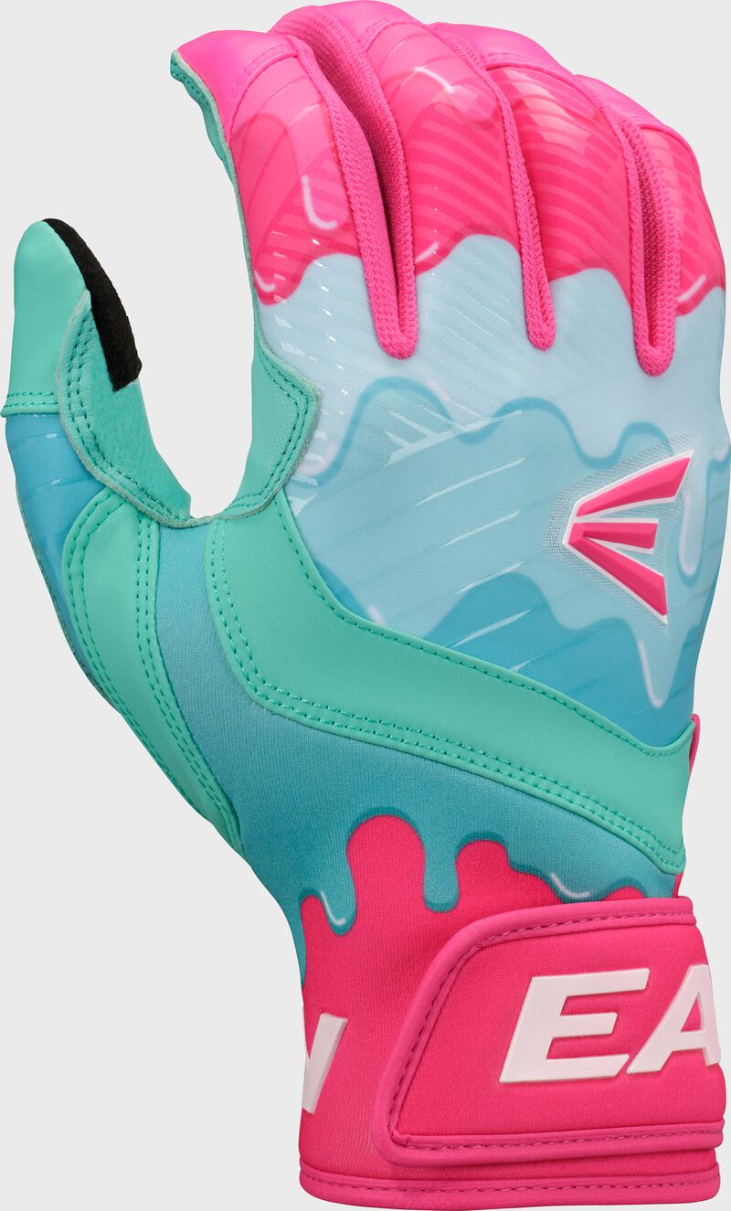 Easton Youth Walk-Off Ethos Drip Batting Gloves: Mint/Pink
