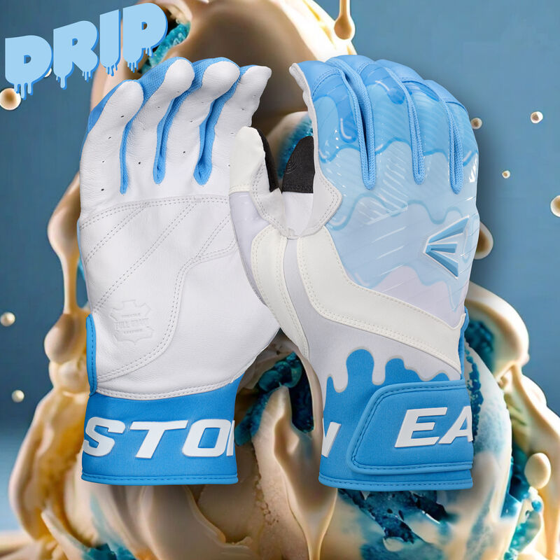 Easton Adult Walk-Off Ethos Drip Batting Gloves: White/Blue