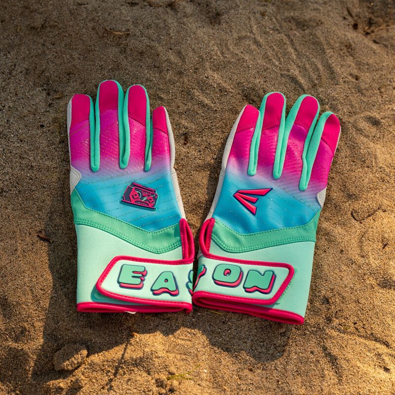 Easton Youth Spring Break Aqua/Pink Walk-Off Ethos Batting Gloves