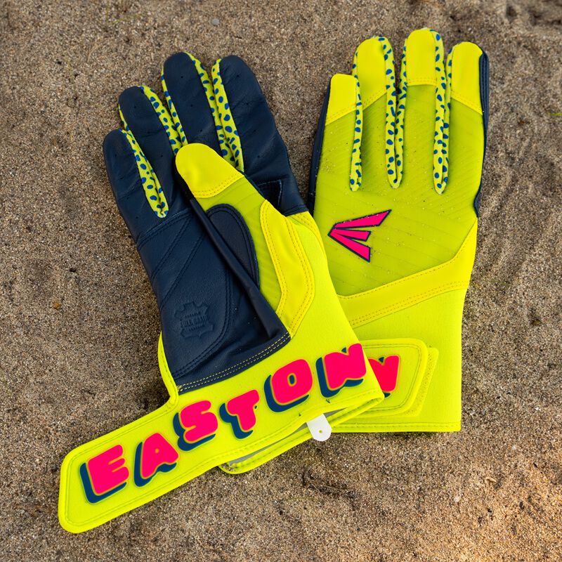 Easton Youth Spring Break Neon Yellow/Pink Walk-Off Ethos Batting Gloves