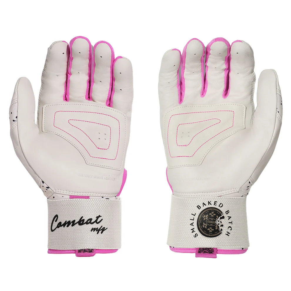 Combat MFG Cookie Jar Adult Long Strap Batting Gloves: White