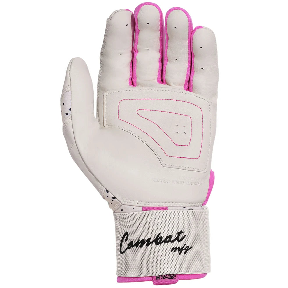 Combat MFG Cookie Jar Adult Long Strap Batting Gloves: White