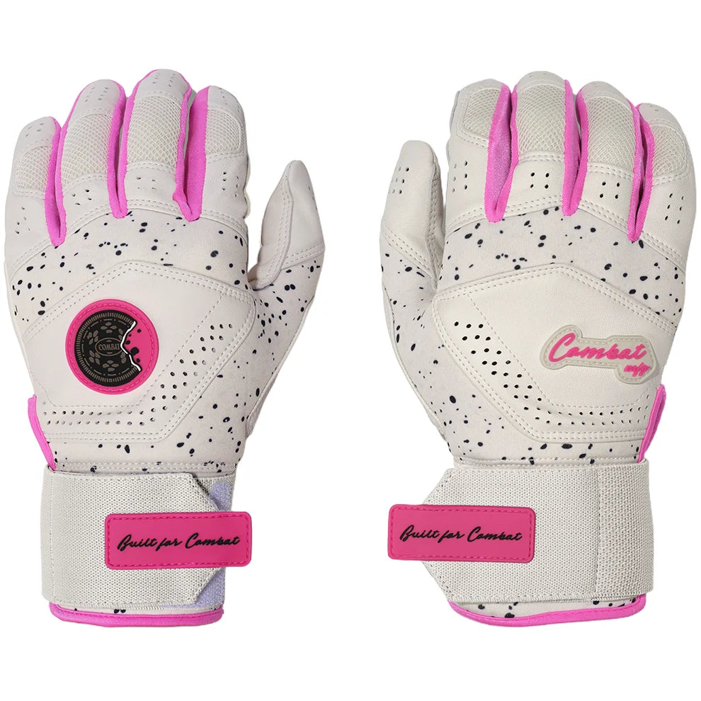 Combat MFG Cookie Jar Adult Long Strap Batting Gloves: White