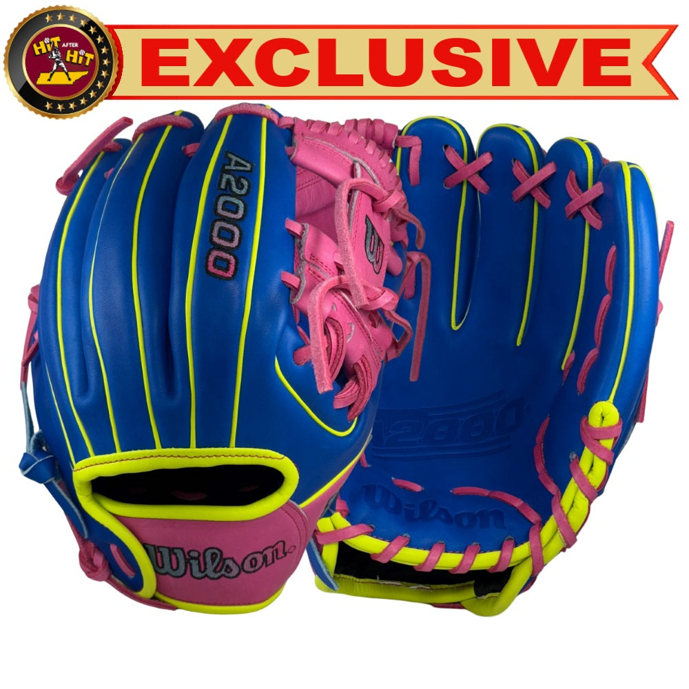 Wilson Custom A2000 DP15 Royal and Pink 11.5" Infielders Glove