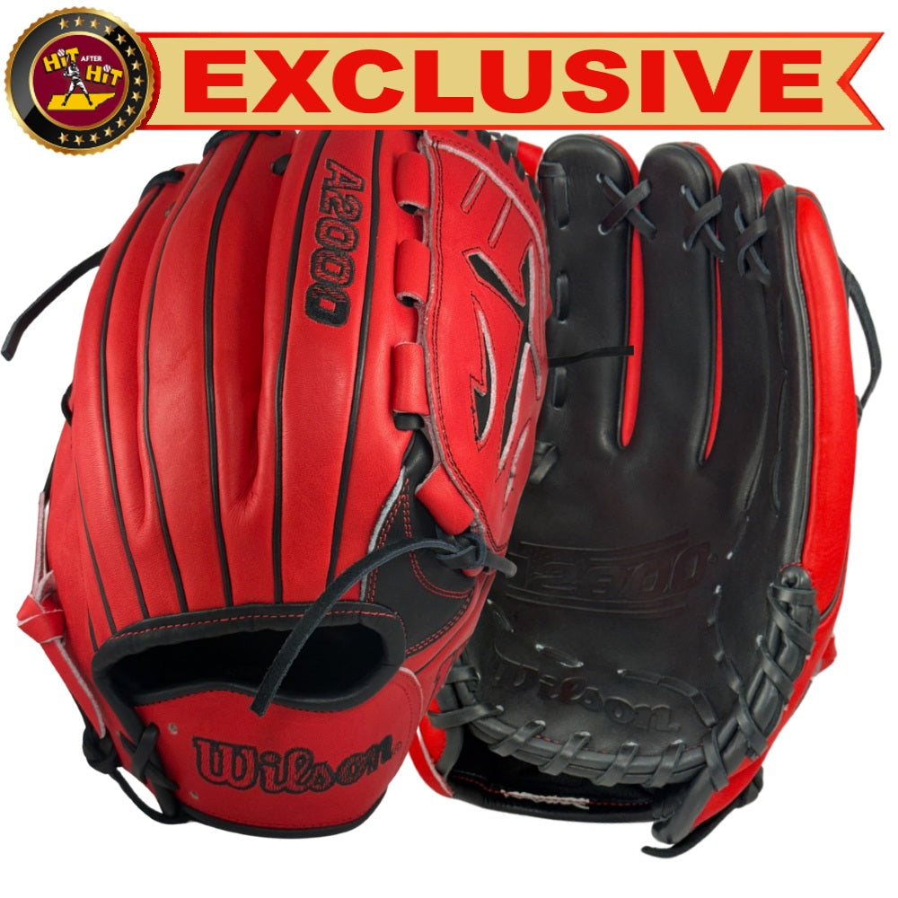 Wilson Custom A2000® B23 Red and Black 12” Pitcher’s Baseball Glove