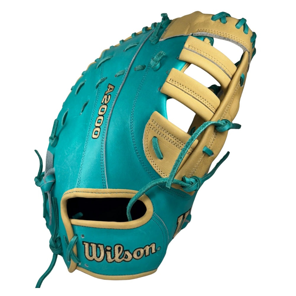 Wilson Custom A2000 2820 Teal and Blonde 12.25” Baseball First Base Mitt