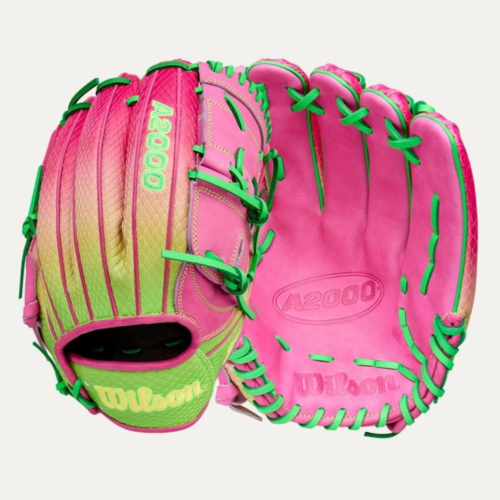Wilson 2025 Cherry Limeade A2000® B2SS 12” Pitcher’s Baseball Glove: WBW10408112