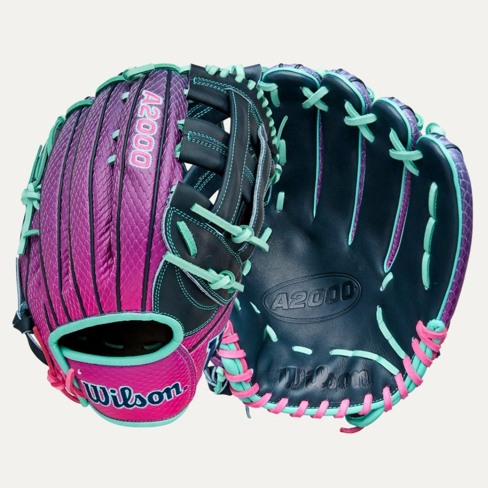Wilson 2025 Grape Flamingo A2000® 1750SS 12.5” Outfield Baseball Glove: WBW104088125