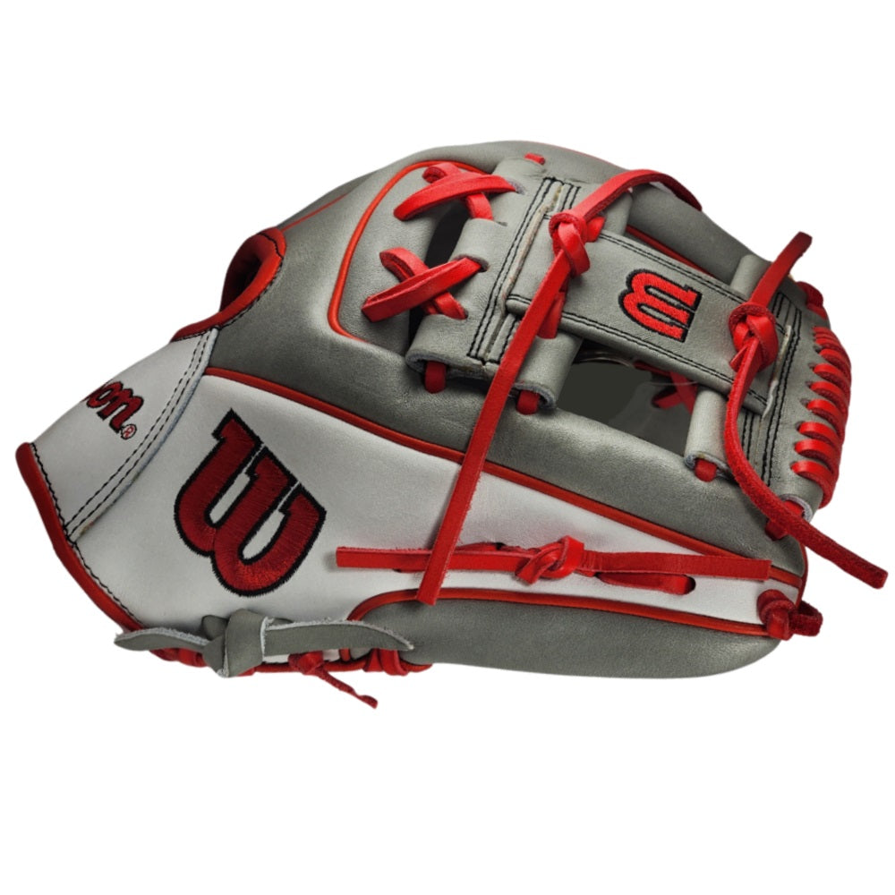 Wilson Custom Gray, White, and Red A2000 DP15 11.5" Infielders Glove