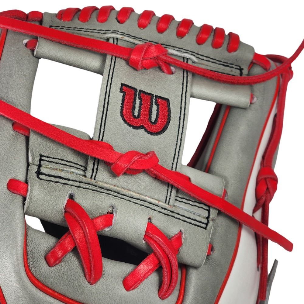 Wilson Custom Gray, White, and Red A2000 DP15 11.5" Infielders Glove
