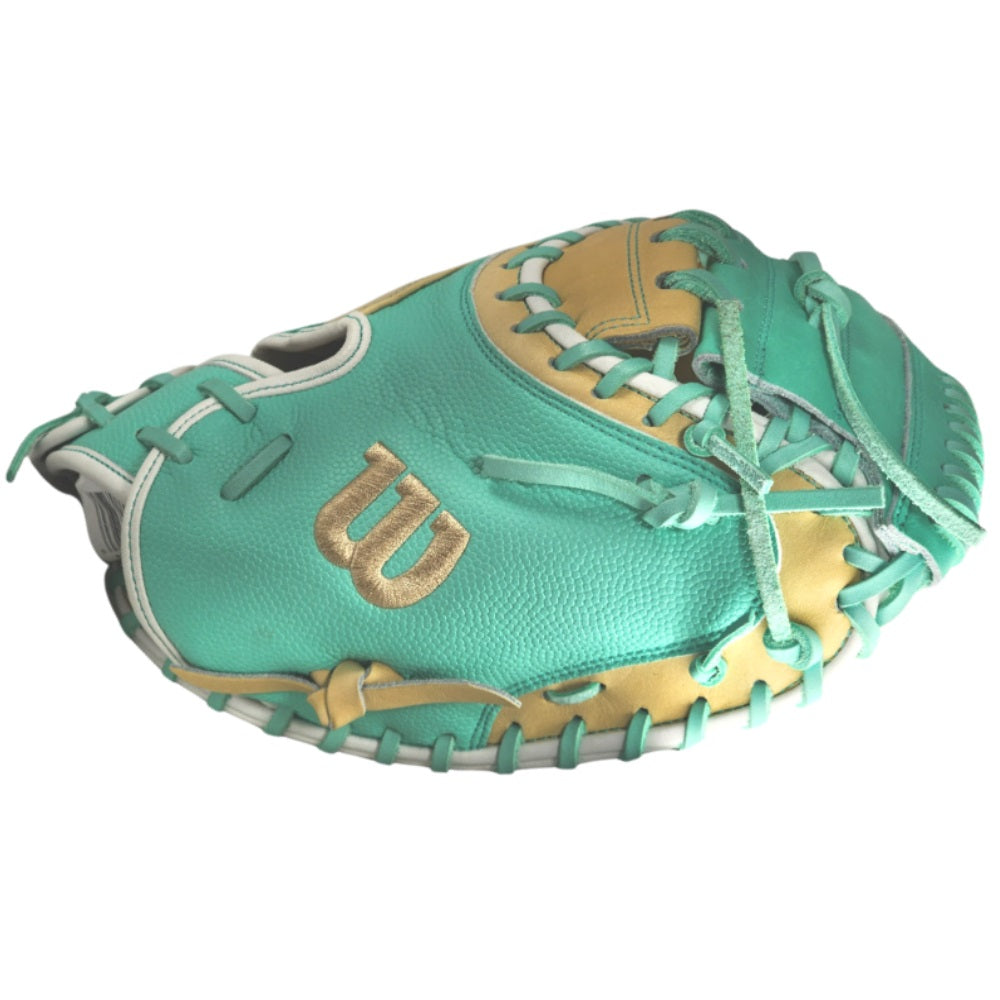 Wilson Custom Seafoam and Blonde A2000 M1D 33.5” Baseball Catchers Mitt