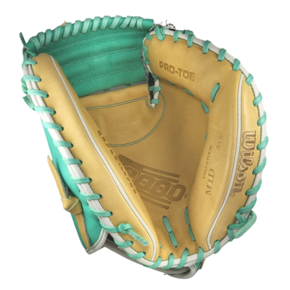 Wilson Custom Seafoam and Blonde A2000 M1D 33.5” Baseball Catchers Mitt