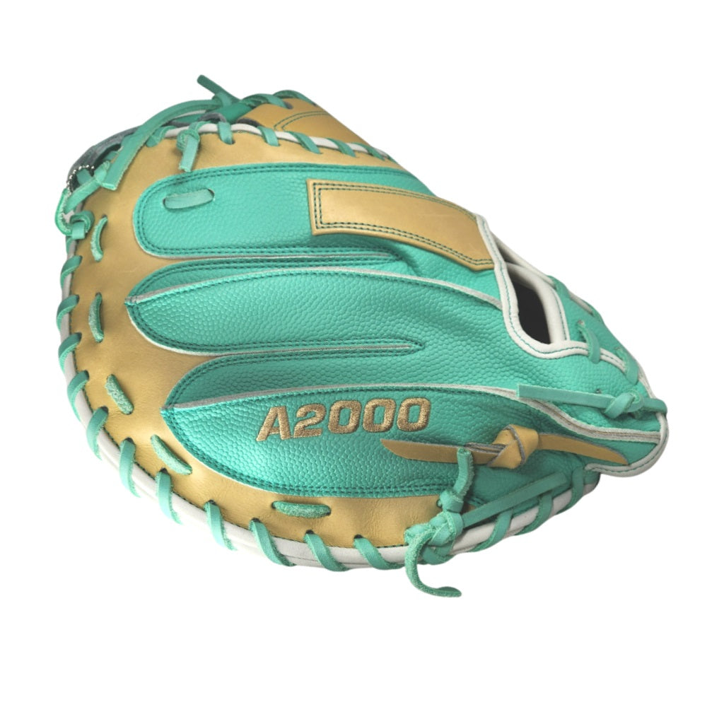 Wilson Custom Seafoam and Blonde A2000 M1D 33.5” Baseball Catchers Mitt