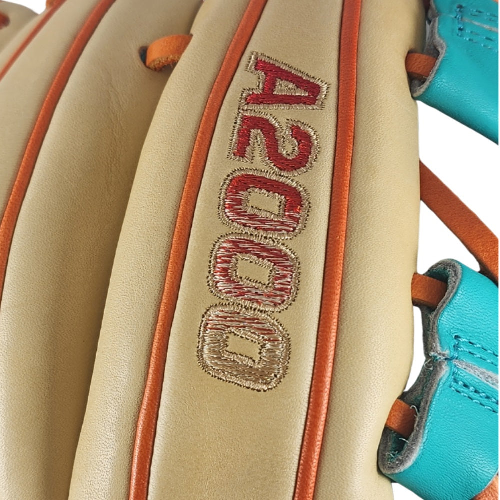 Wilson Custom Blonde and Teal A2000 1975 11.75" Infielders Glove