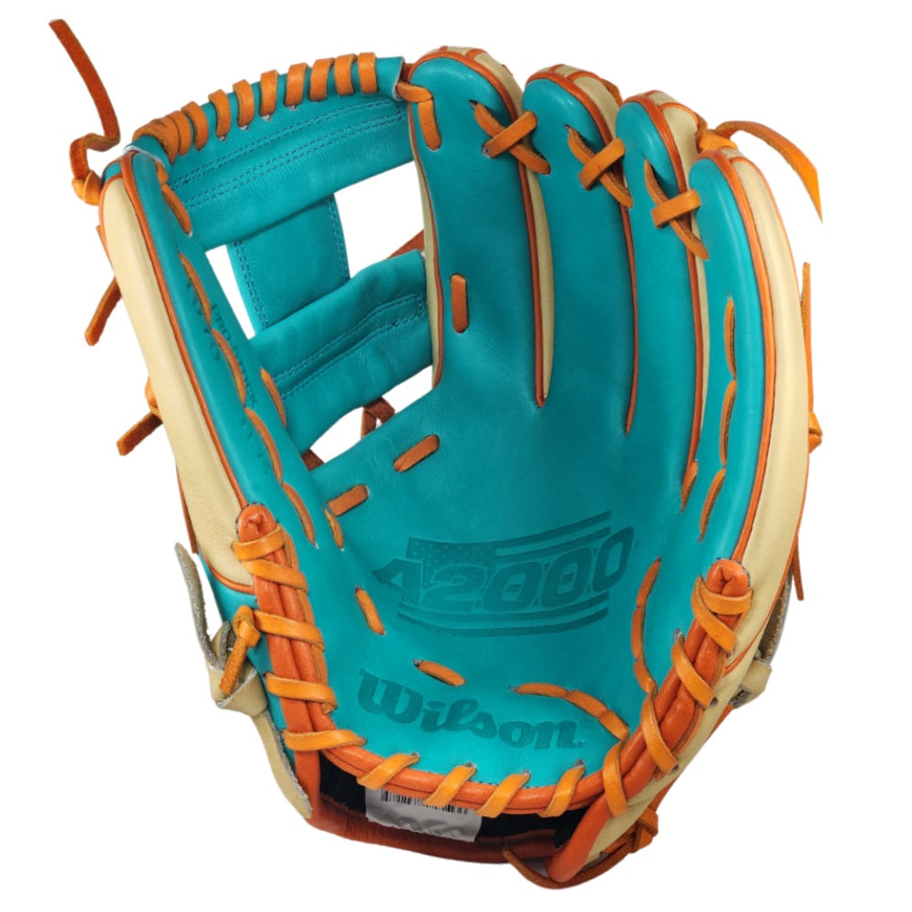 Wilson Custom Blonde and Teal A2000 1975 11.75" Infielders Glove