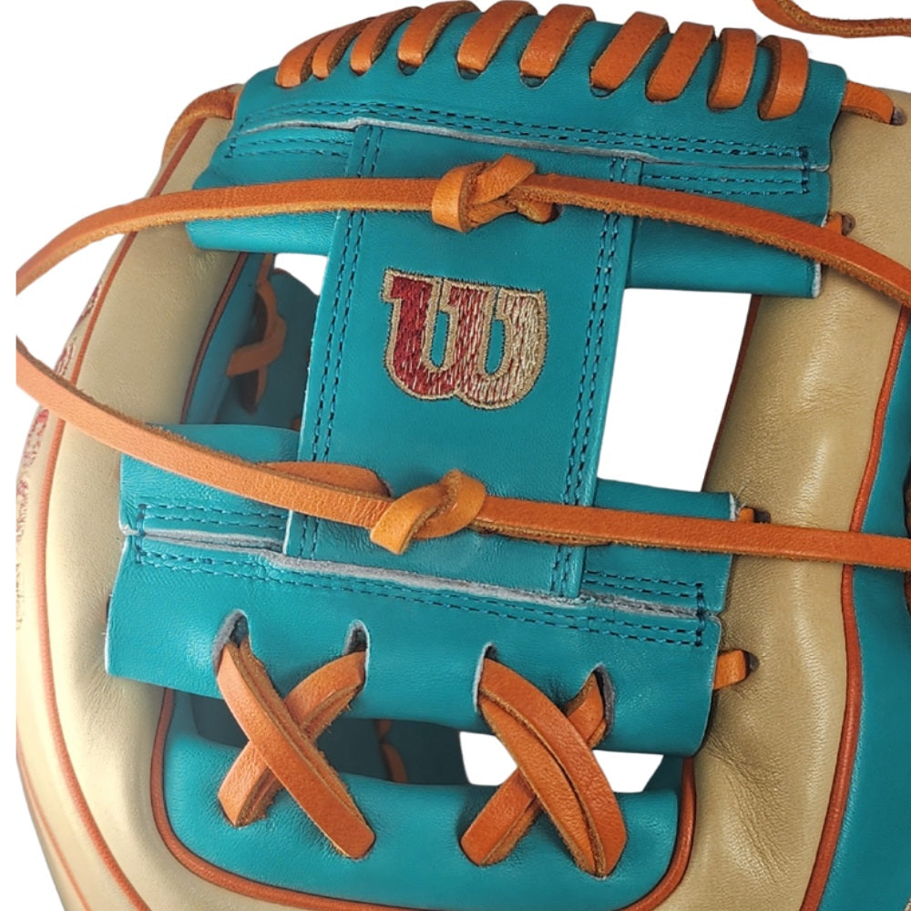 Wilson Custom Blonde and Teal A2000 1975 11.75" Infielders Glove