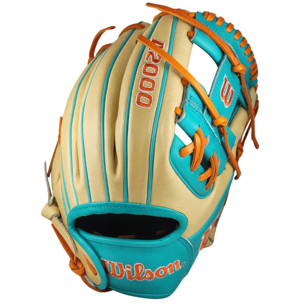 Wilson Custom Blonde and Teal A2000 DP15 11.5" Infielders Glove