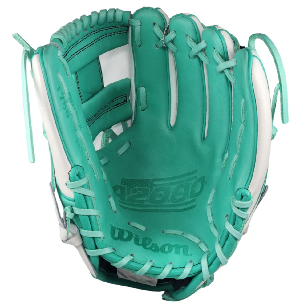 Wilson Custom A2000 1786 11.5" Infield Glove: White and Teal