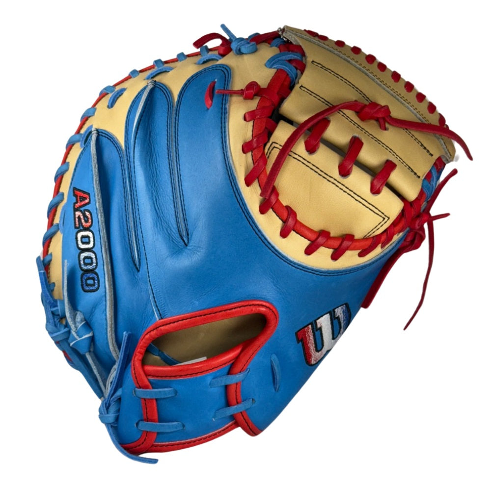 Wilson Custom A2000 Autism Blue and Blonde CM33 Catcher's Mitt