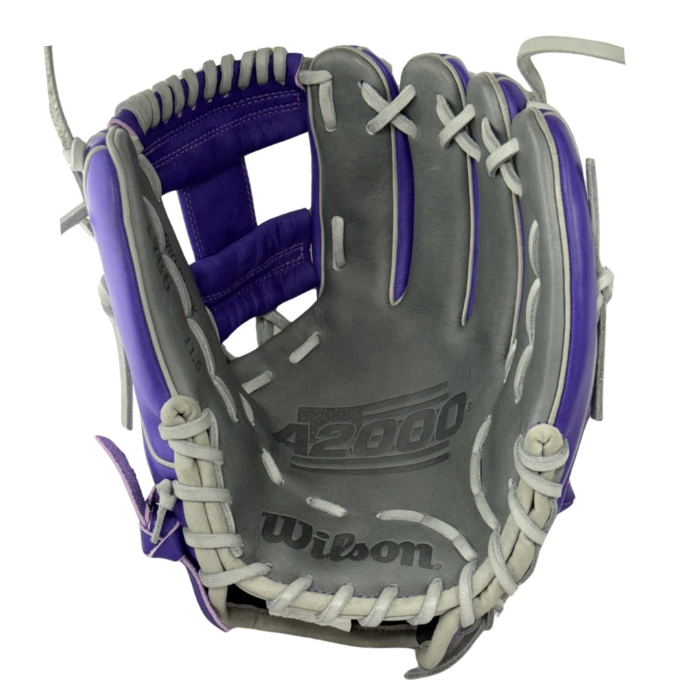 Wilson Custom A2000 1786 Purple and Gray 11.5" Infield Glove