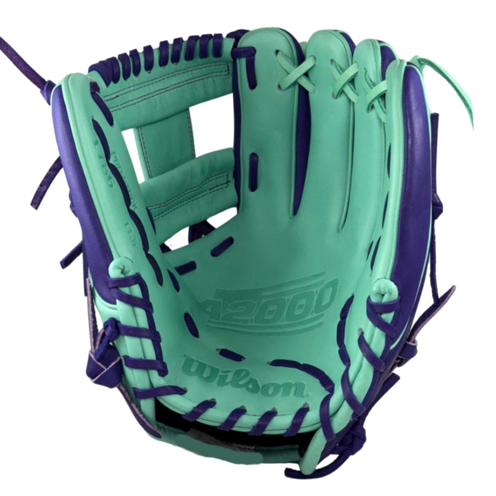 Wilson Custom A2000 1786 Seafoam and Purple 11.5" Infield Glove