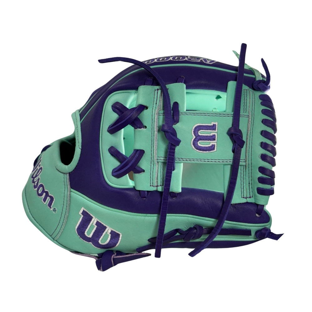 Wilson Custom A2000 1786 Seafoam and Purple 11.5" Infield Glove