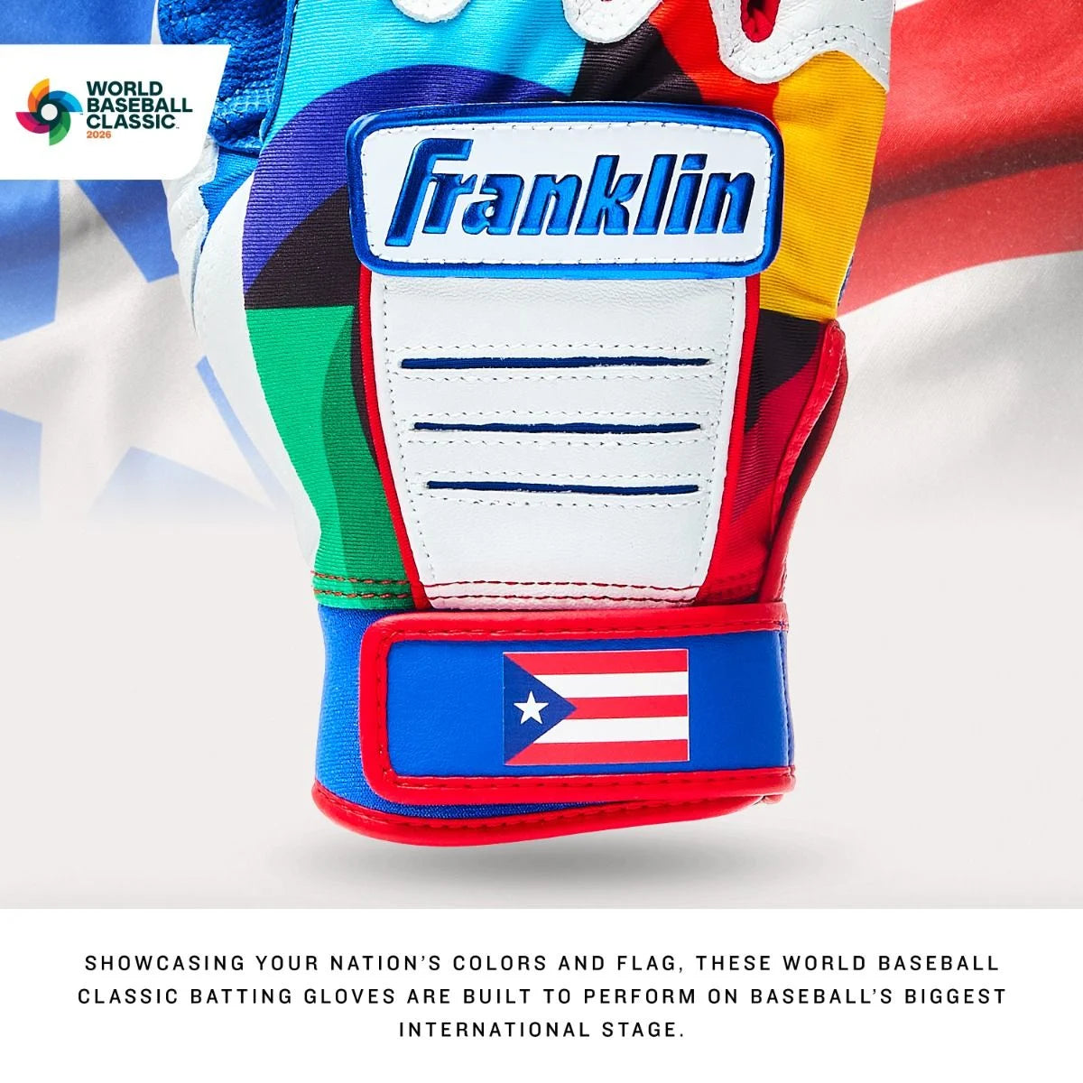 Franklin Youth CFX® Pro World Baseball Classic Batting Glove: Puerto Rico