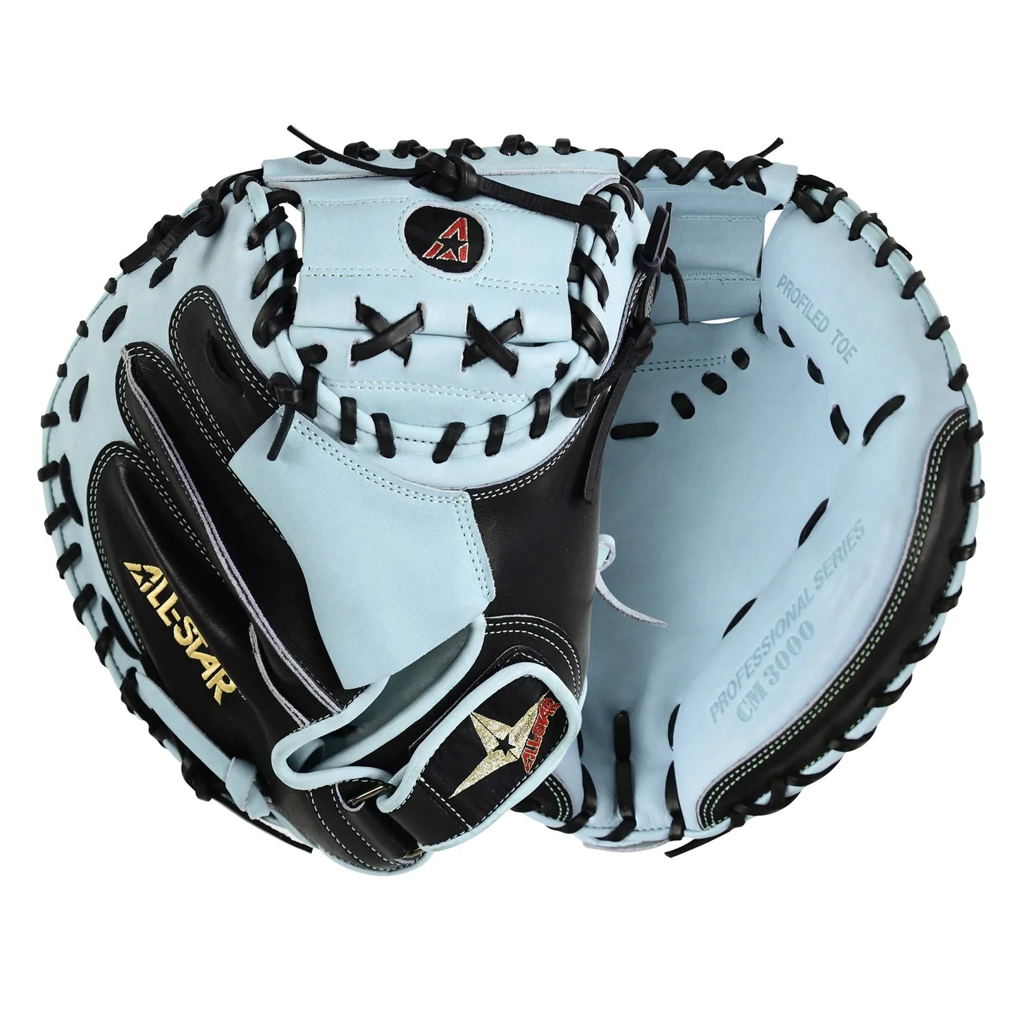 ALL-STAR LIMITED 34" CM3000 PRO-ELITE® CATCHER'S MITT: BLACK/SKY BLUE