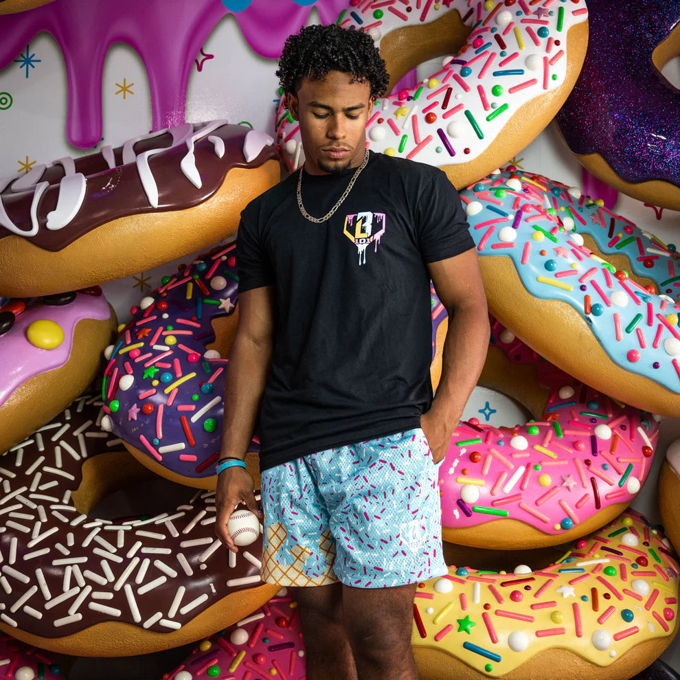 Baseball Lifestyle 101 Ice Cream Youth Shorts: Cotton Candy