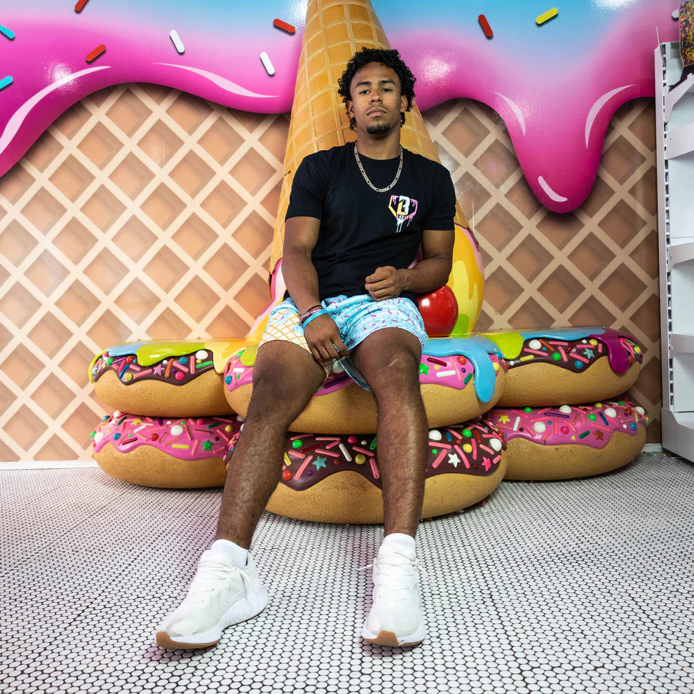 Baseball Lifestyle 101 Adult Ice Cream Tee - Cotton Candy