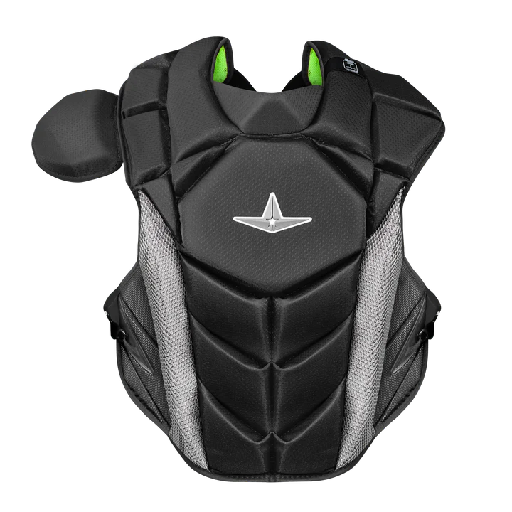 All Star MVP-PRO SERIES™ ADULT CHEST PROTECTOR: BLACK/BLACK