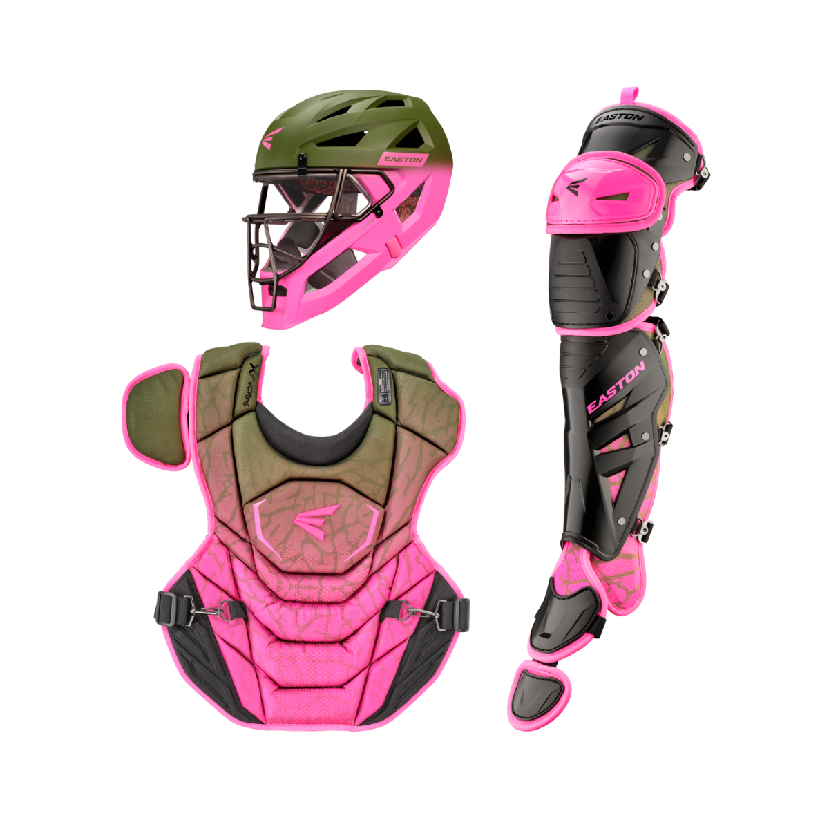 Easton MAV X Catcher's Gear Box Set: Military Camo/Pink